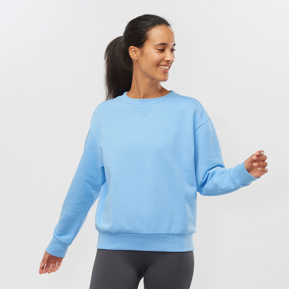 Salomon Israel OUTLIFE SUMMER - Womens Pullover - Blue (VZDI-37654)